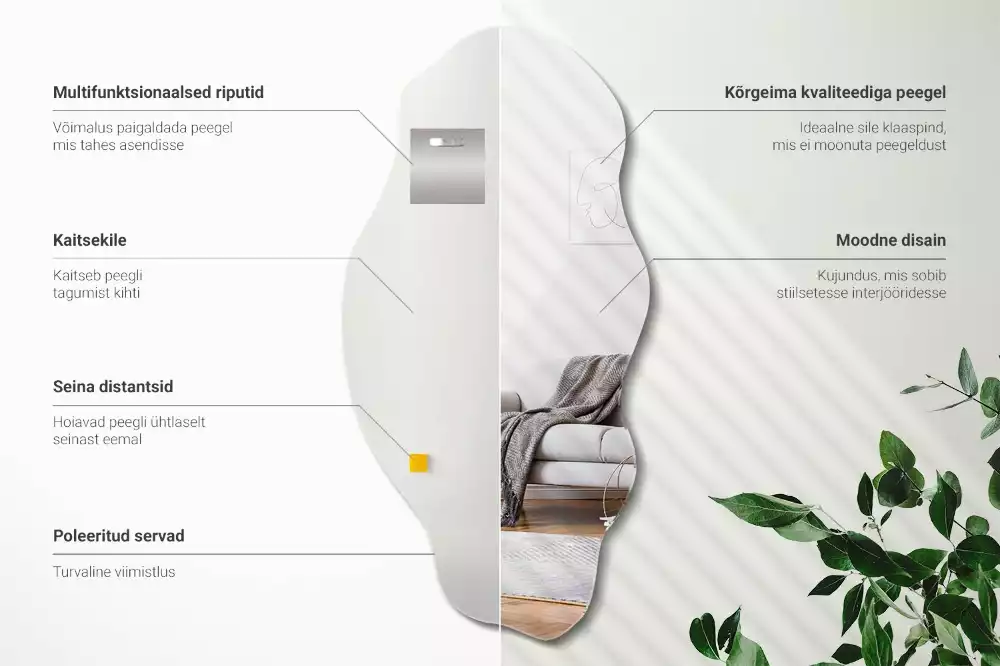 Espejo irregular pared decoración original