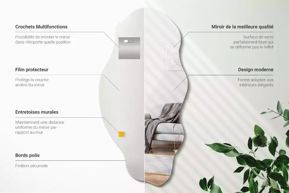 Espejo irregular pared decoración original