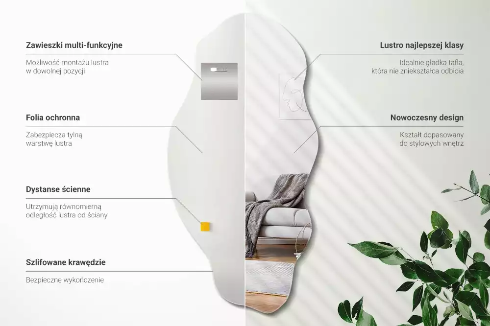 Espejo irregular pared decoración original