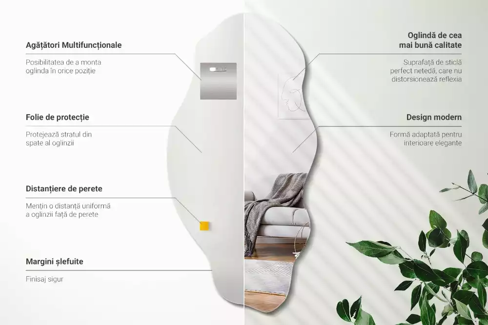 Espejo irregular pared decoración original