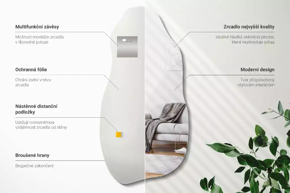 Espejo organico colgar manchas