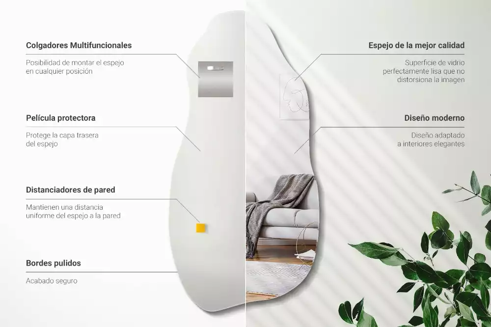 Espejo organico colgar manchas