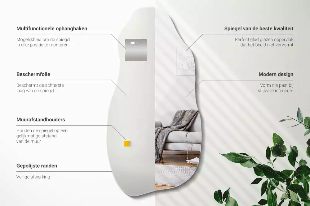 Espejo organico colgar manchas