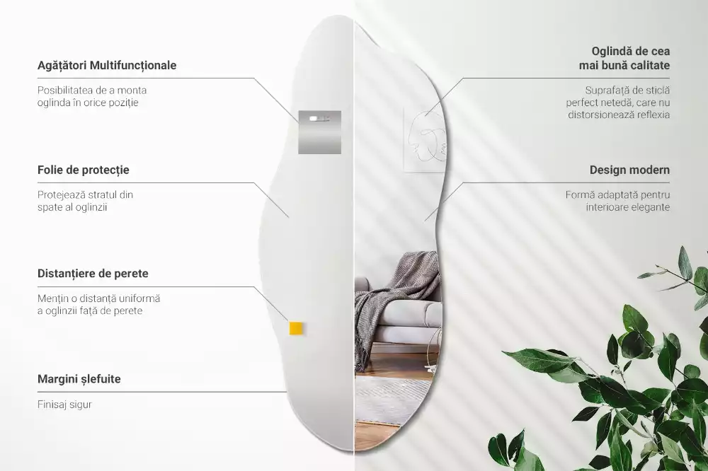 Espejo organico accesorio llamativo