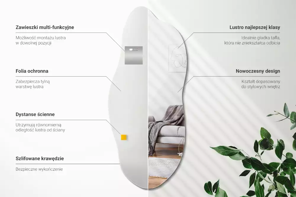 Espejo organico accesorio llamativo