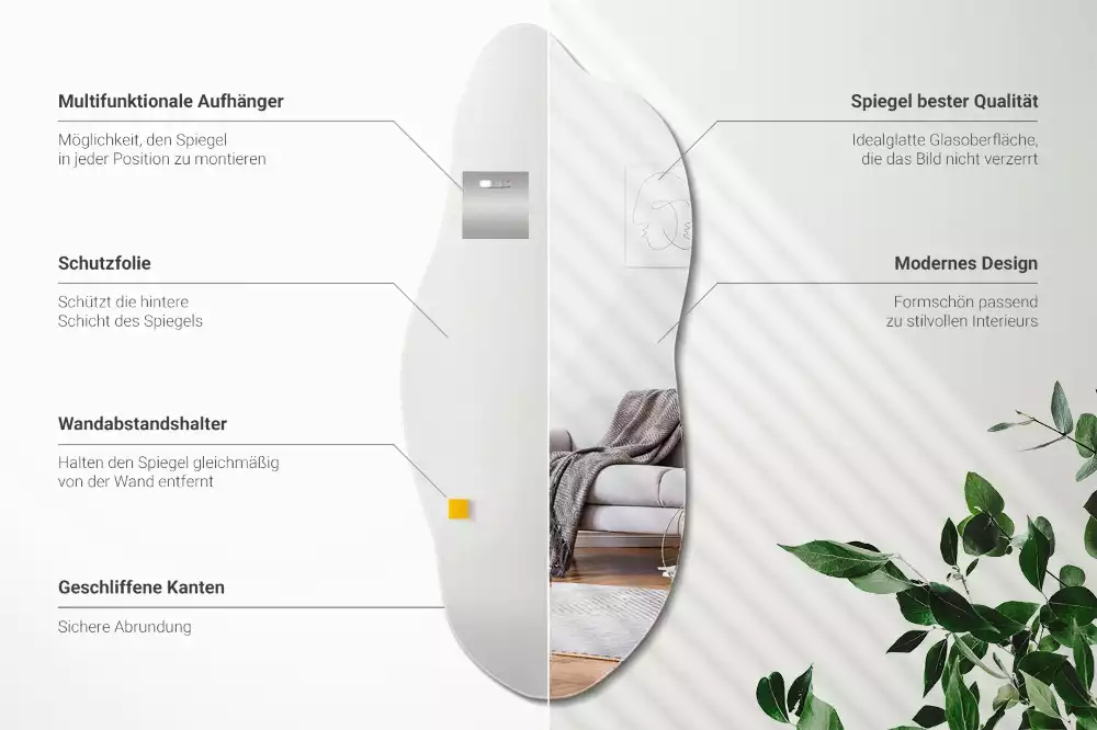 Espejo organico accesorio llamativo