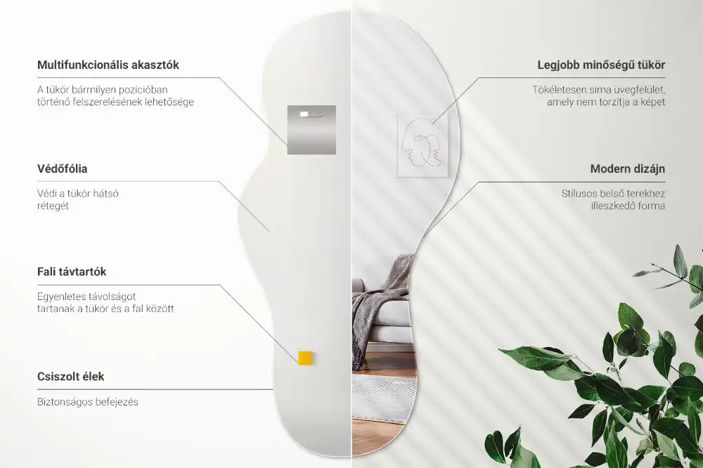 Espejo decorativo de diseño orgánico para colgar