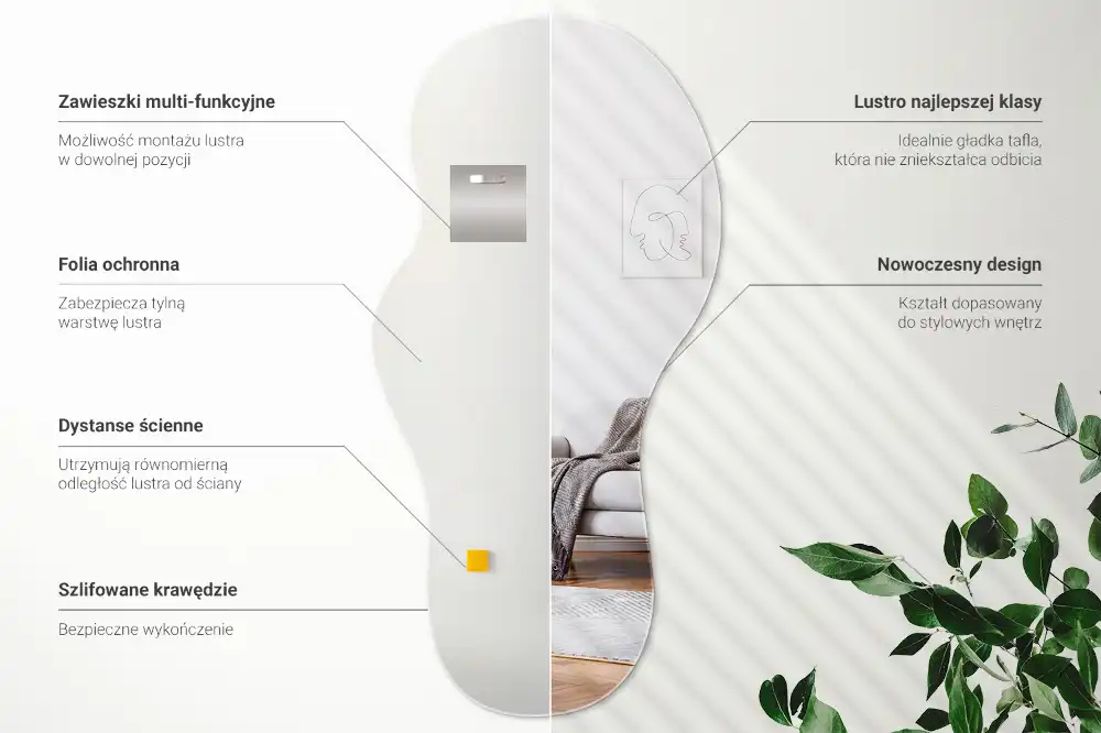 Espejo decorativo de diseño orgánico para colgar