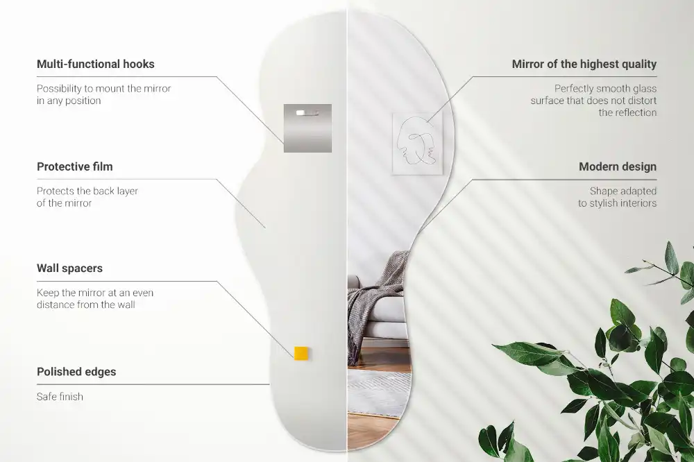 Espejo decorativo de diseño orgánico para colgar