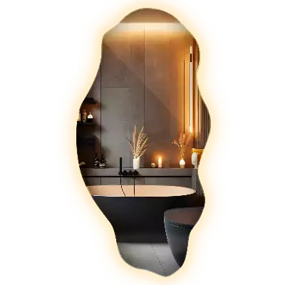 Espejo irregular con foco LED
