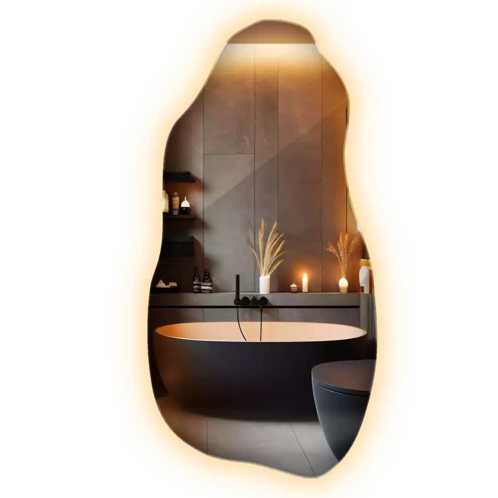 Espejo organico con luz led elegante