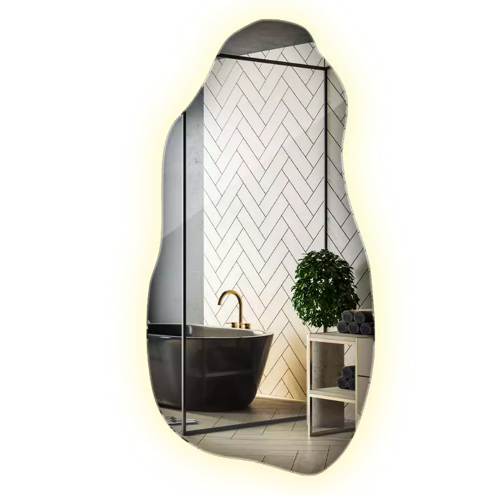 Espejo organico con luz led elegante