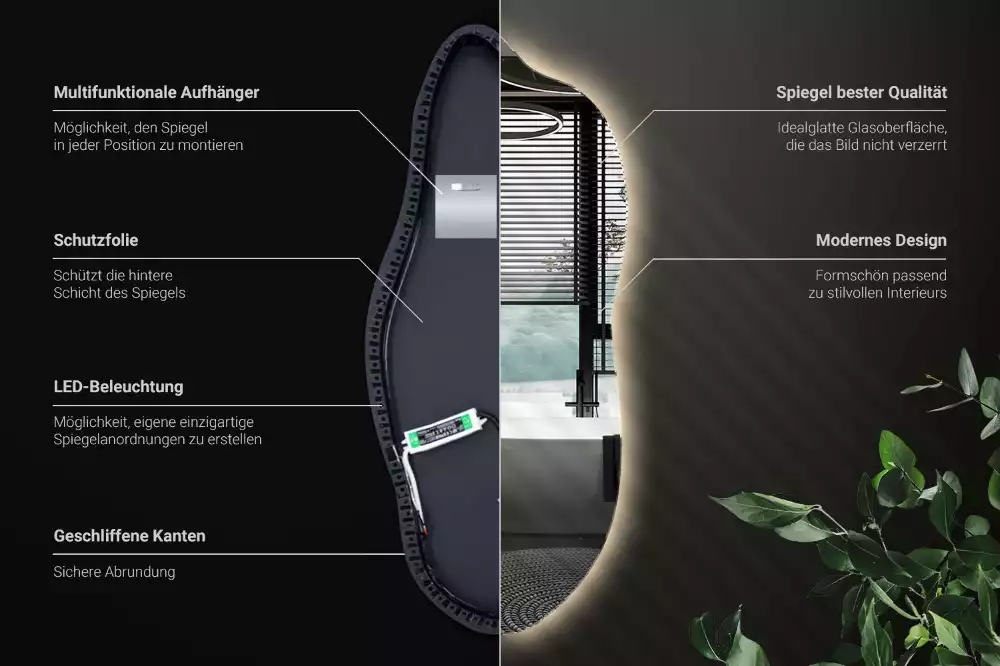 Espejo elegante con luz