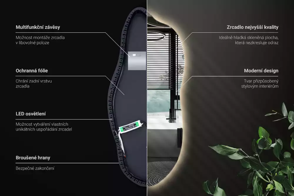 Espejo elegante con luz