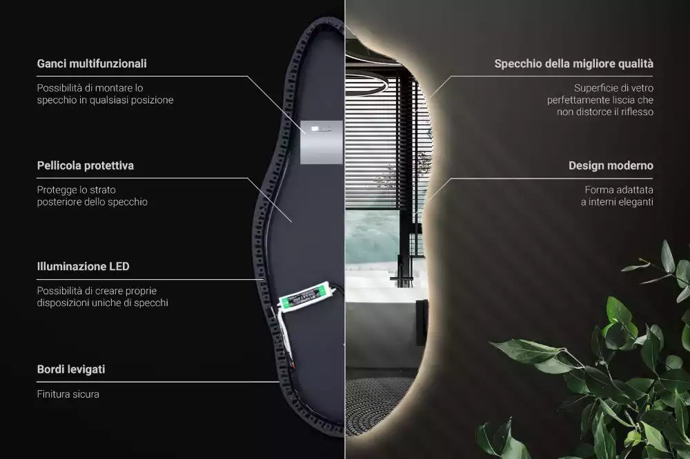 Espejo elegante con luz