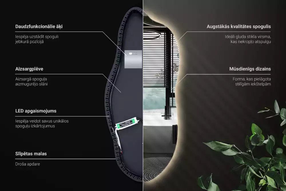 Espejo elegante con luz