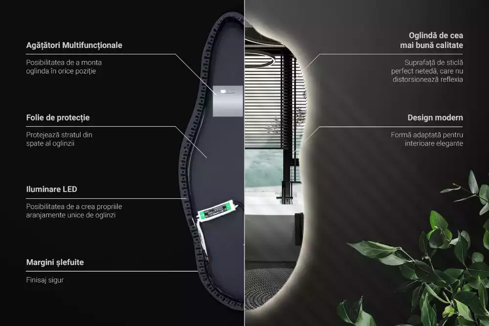 Espejo elegante con luz