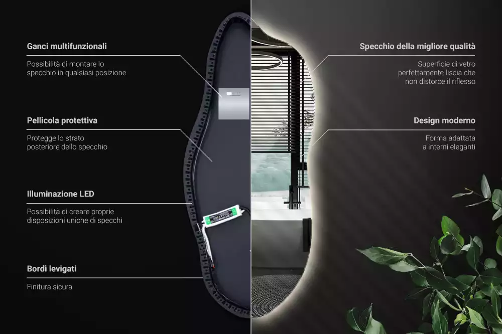 Espejo elegante con luz