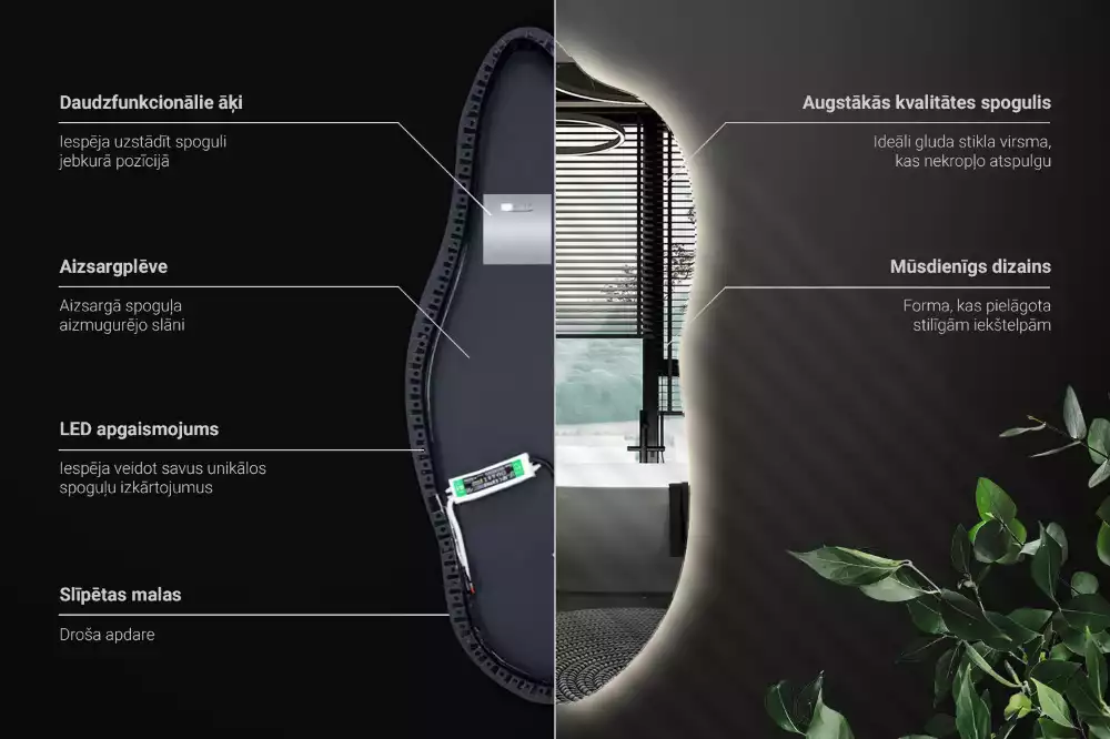 Espejo elegante con luz