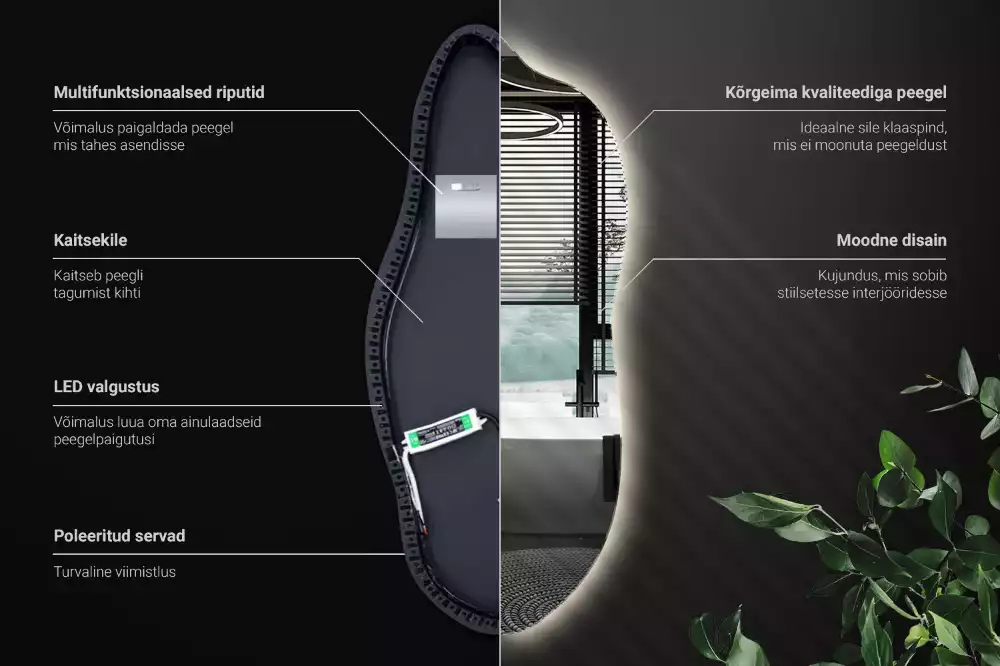 Espejo elegante con luz