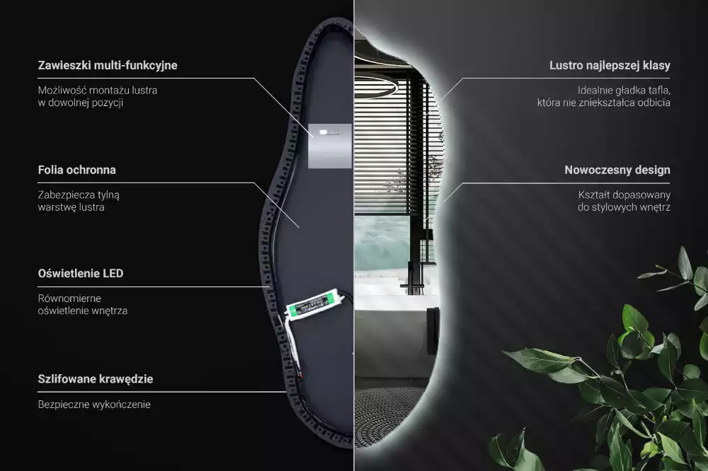 Espejo elegante con luz