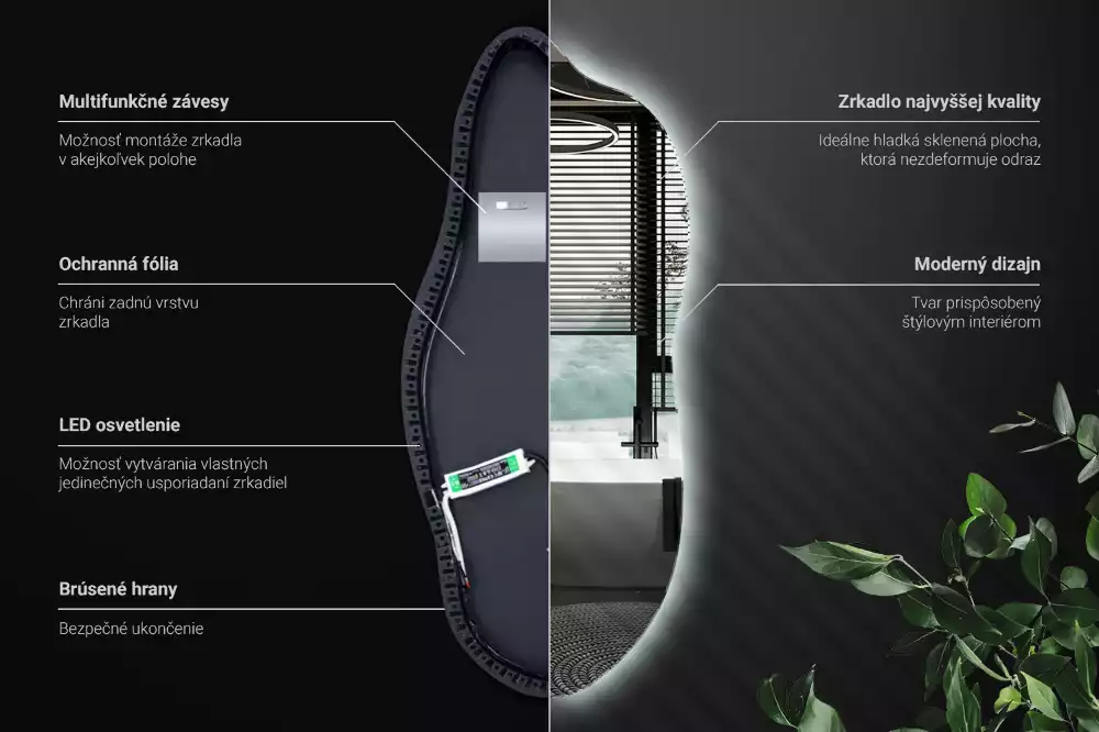 Espejo elegante con luz