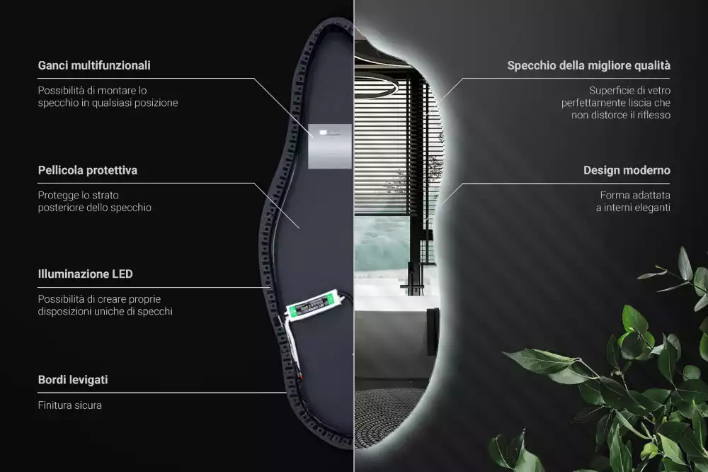 Espejo elegante con luz