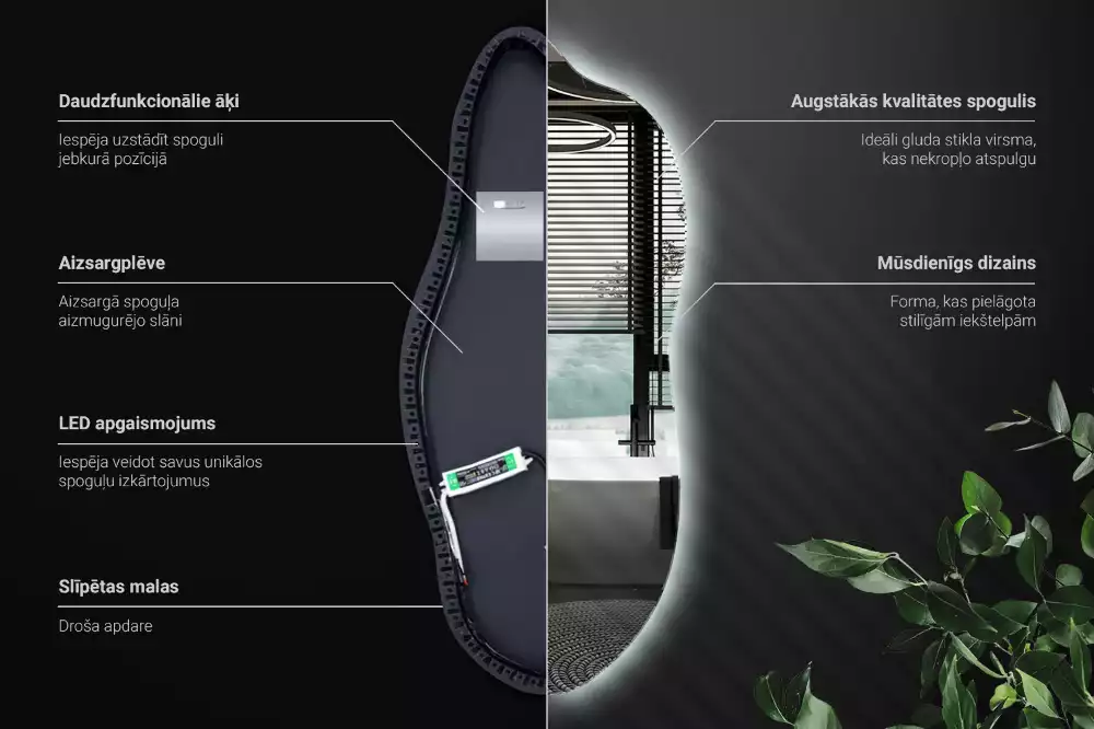 Espejo elegante con luz