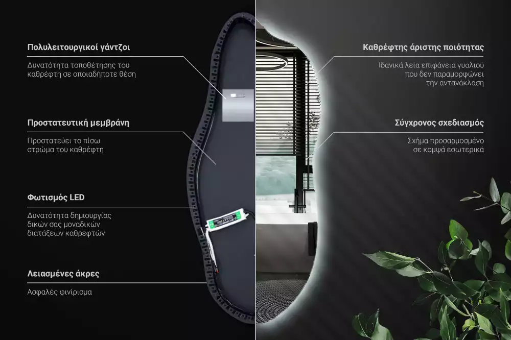 Espejo elegante con luz