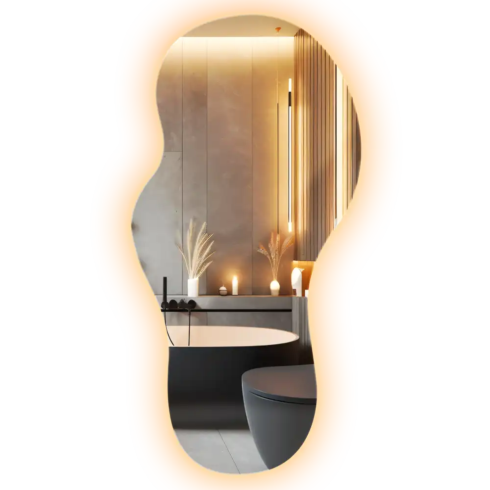 Espejo de pared con iluminación LED y diseño original elegante