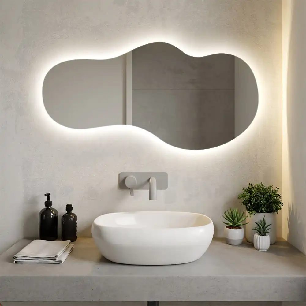 Espejo de pared con iluminación LED y diseño original elegante
