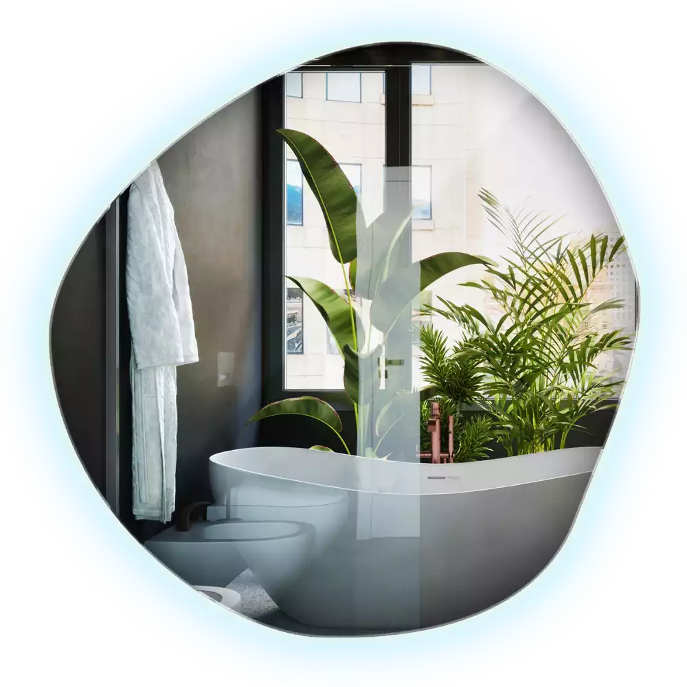 Espejo con forma original led de pared