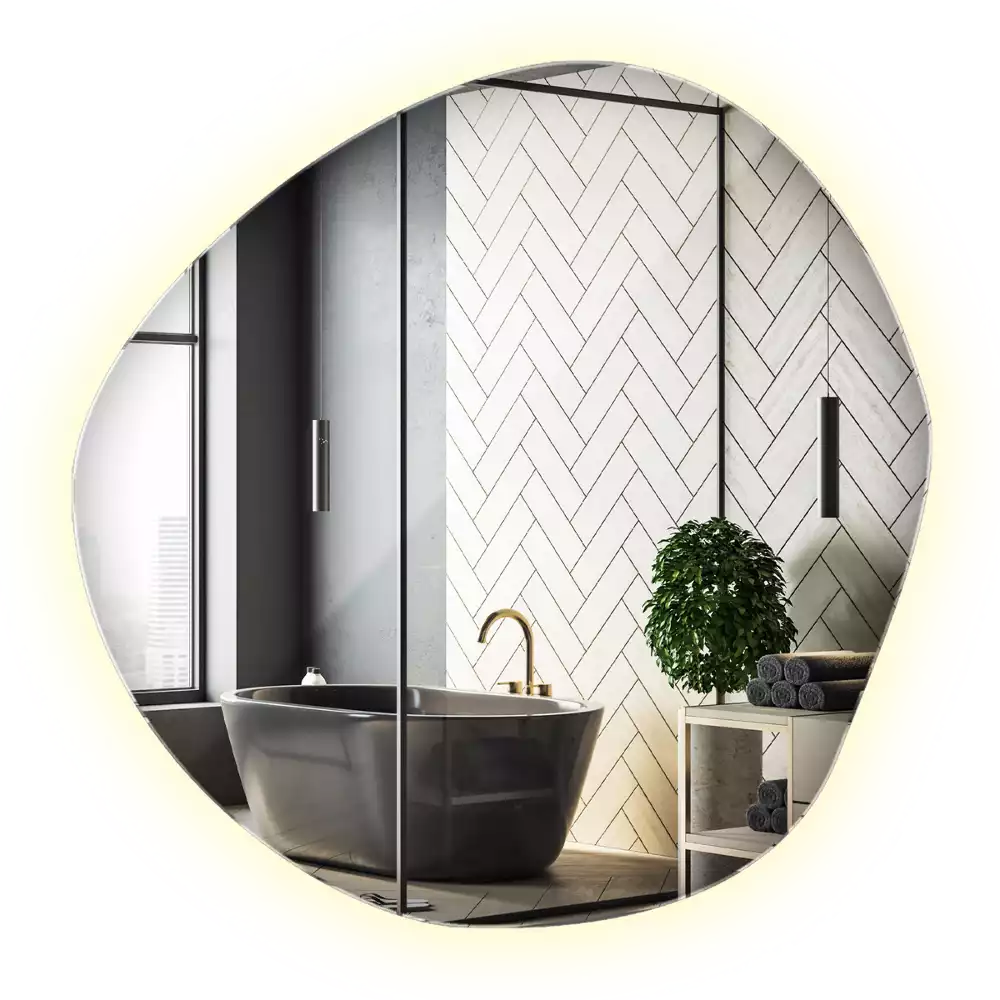 Espejo con forma original led de pared