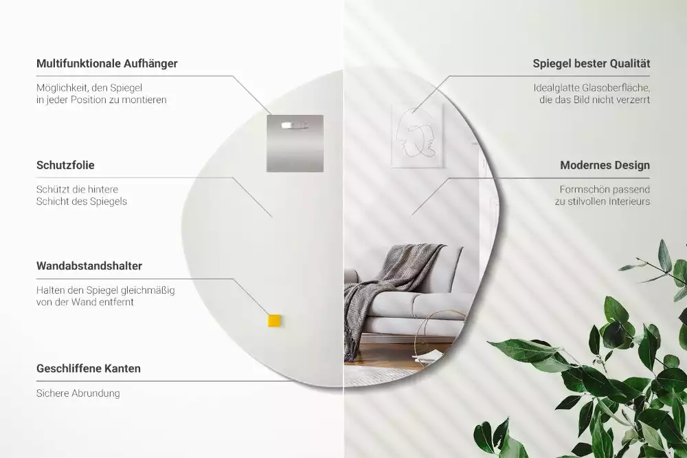 Espejo con forma original decorativo