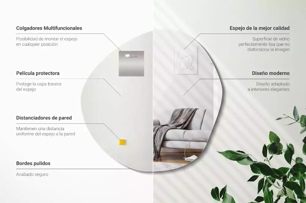 Espejo con forma original decorativo