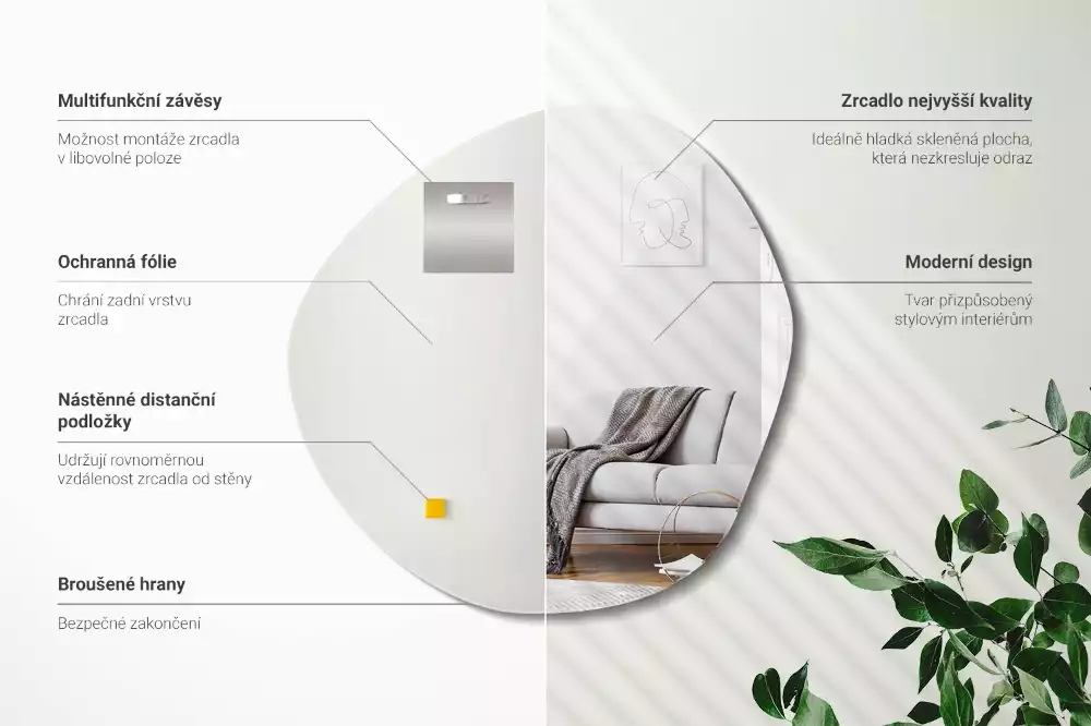 Espejo con forma original decorativo