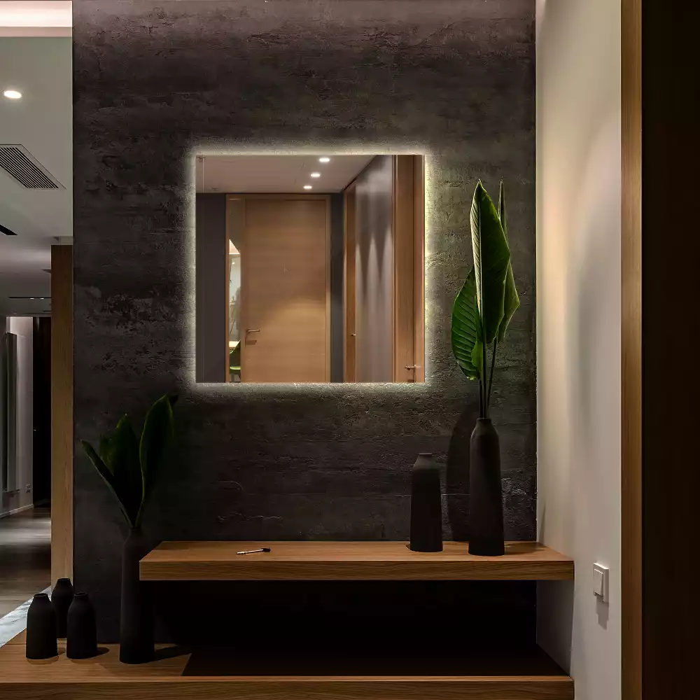 Espejo cuadrado LED moderno