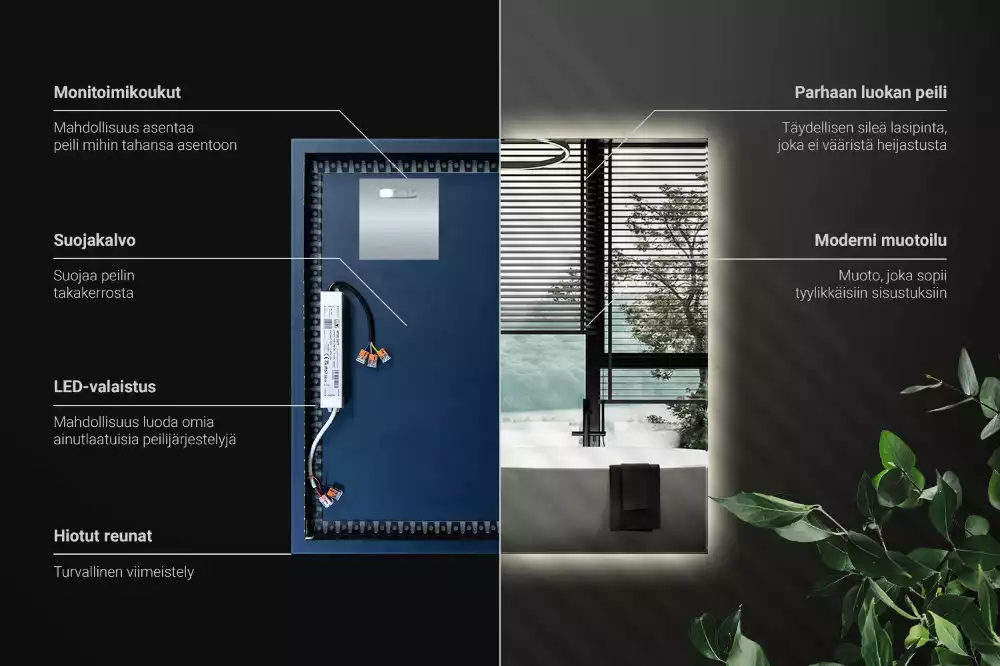 Espejo cuadrado LED moderno