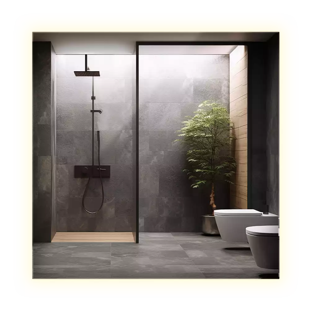 Espejo cuadrado LED moderno