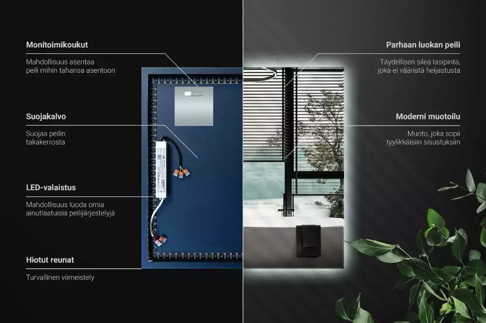 Espejo cuadrado LED moderno