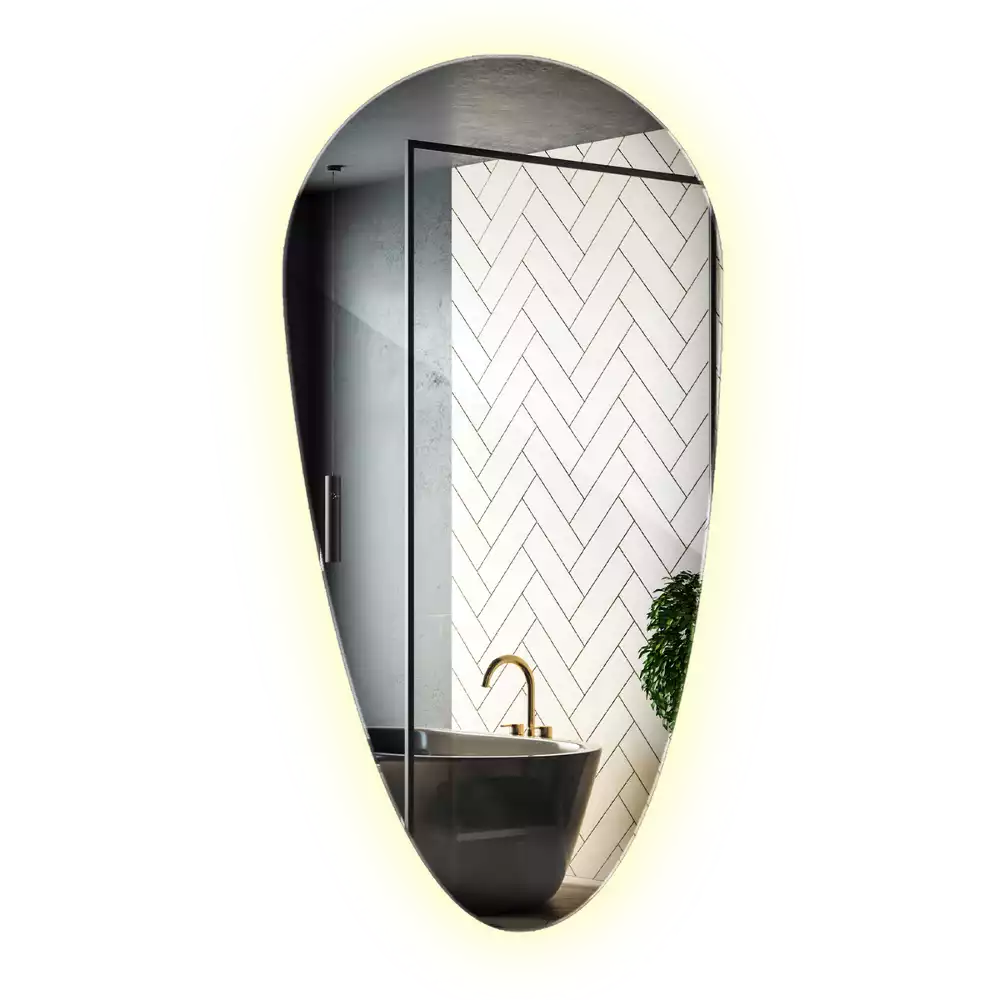 Espejo gota de agua iluminado