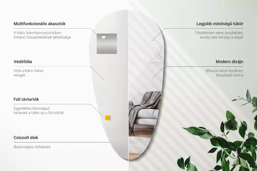 Espejo forma lagrima de pared