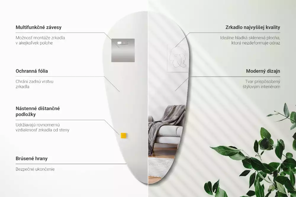 Espejo forma lagrima de pared