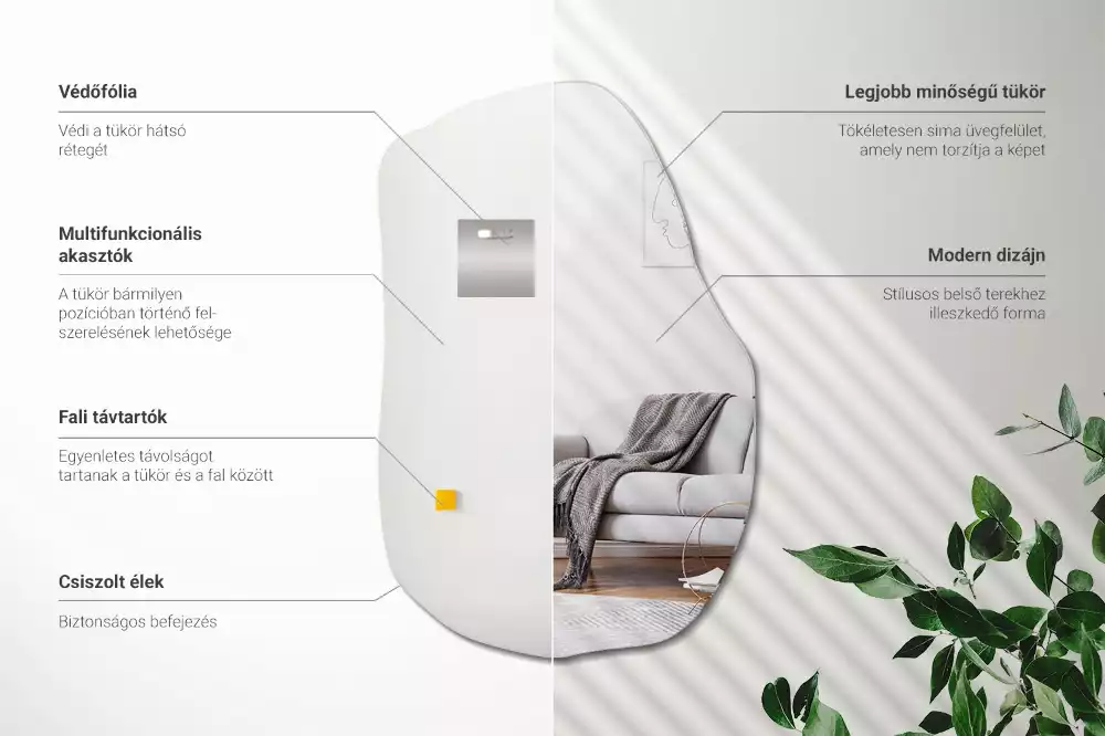 Espejo con forma original acento de moda