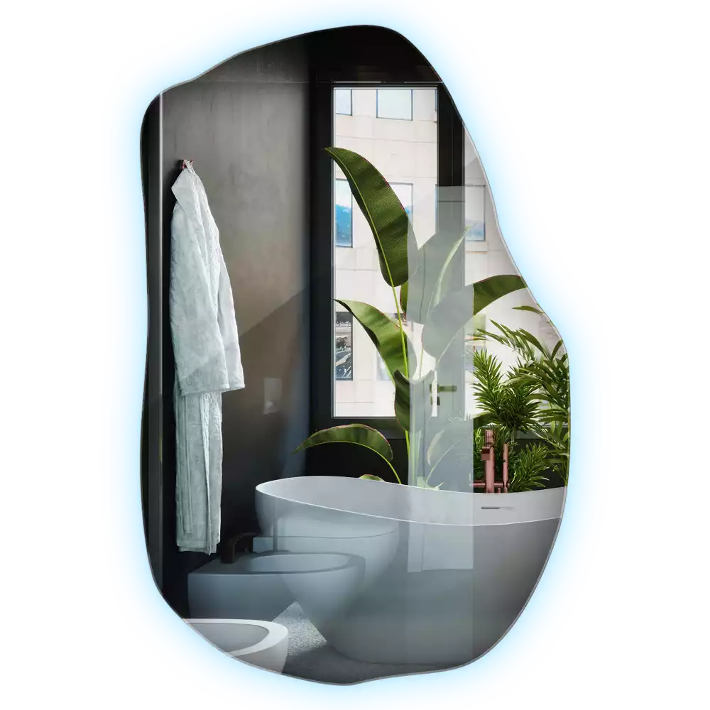 Espejo irregular con luz único