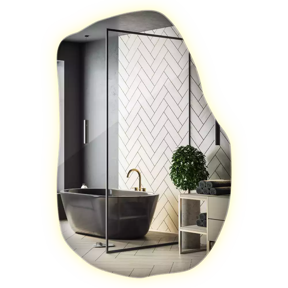 Espejo irregular con luz único