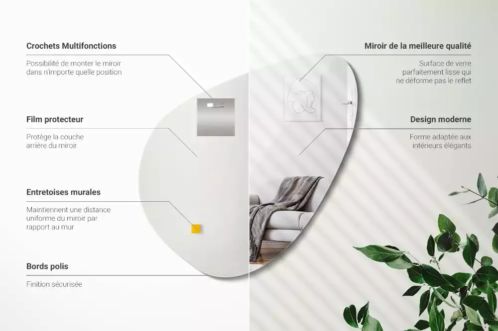 Espejo organico pared decorativa