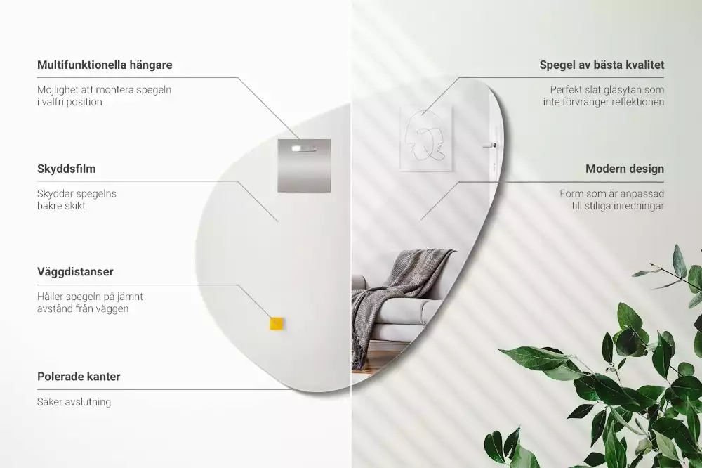 Espejo organico pared decorativa