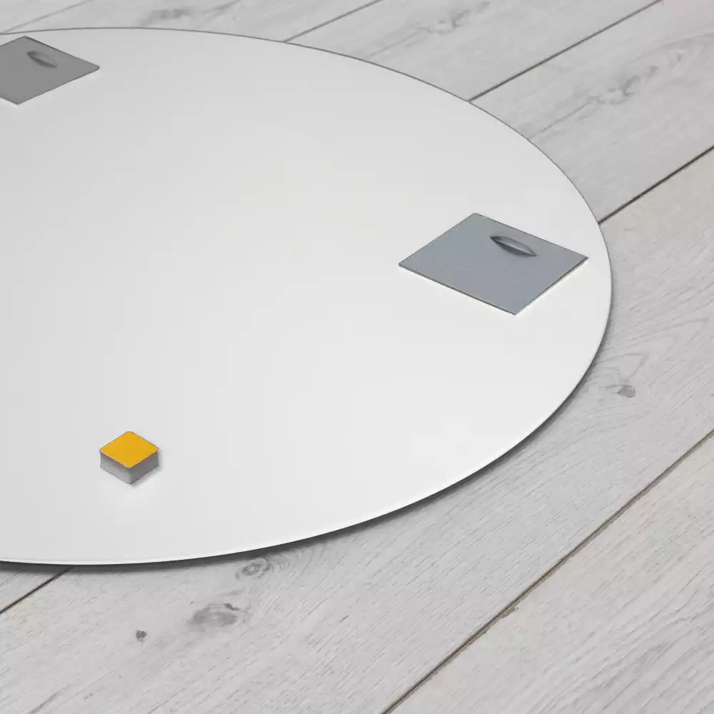 Espejo redondo de pared con marco blanco