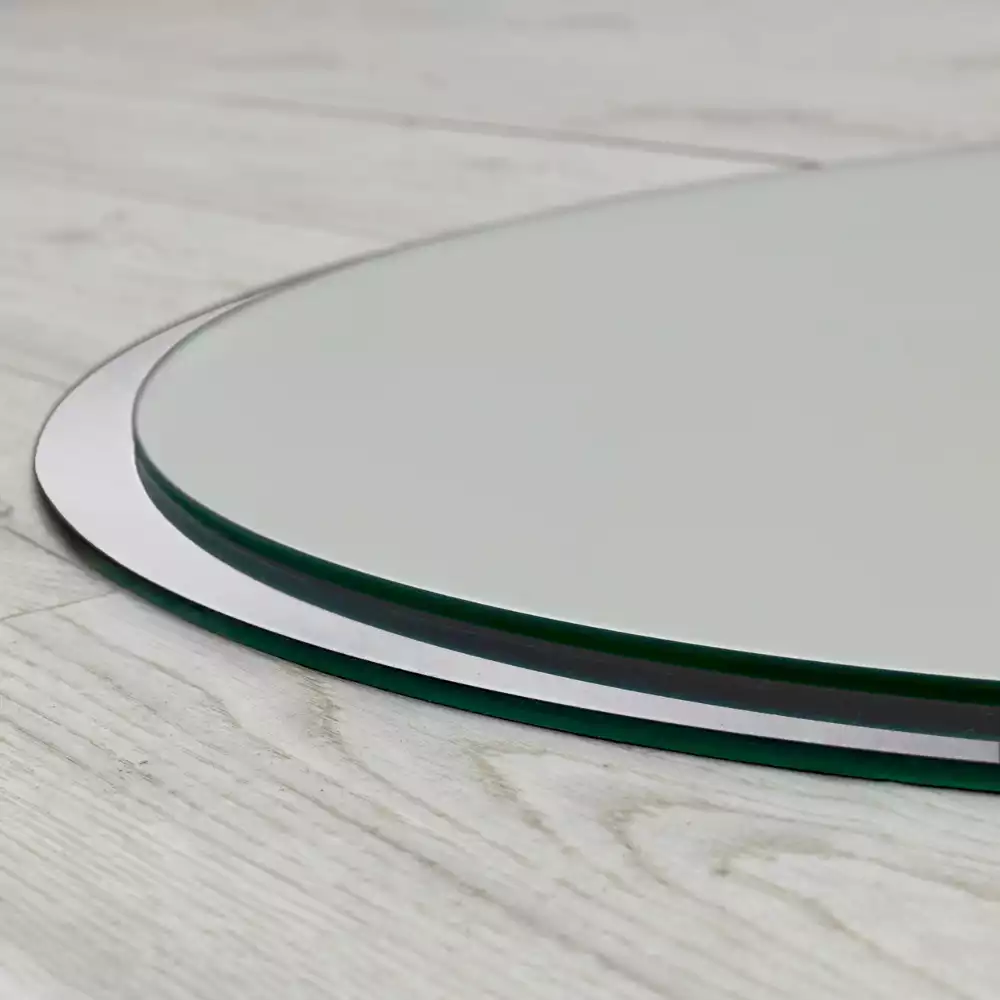 Espejo redondo de pared con marco blanco